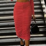 SheIn Sweetheart Neck Crop Top And Ruched Pencil Skirt Set Photo 1