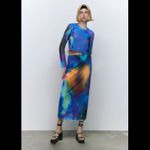 ZARA NWT  PRINTED TULLE SKIRT Photo 1