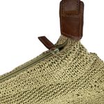 Crochet Lace Purse with Leather Strap Green Photo 4