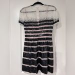 BCBGMAXAZRIA BCBG Tasi black and white striped sequin lace dress size 6 Photo 2