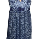 Soma Navy Blue Lace Babydoll Lingerie Slip Dress Size Large Photo 0