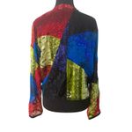 Chico's Y2K Silk Lace Burnout Velvet Patchwork Artsy Boho Art to Wear Tie Front Top Med Photo 1