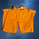 Missguided High Waisted Raw Hem  Orange Jeans Photo 1