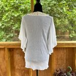 Calypso St. Barth  White Gauzy Beaded Boho Blouse Size M Photo 3