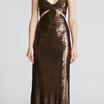 Halston Chloe Sequin Cut Out Evening Gown Brown Womens 8 Photo 14