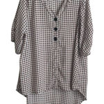 Cato  Women Top 18/20 Brown‎ Check Popover High Low Hem Cowgirl Western Casual Photo 0