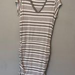 Athleta  Gray Ruched Tie Front Midi Dress with Cap Sleeves, XL Photo 0