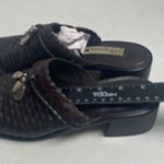 Brighton Franki Basket Weave Vero Cuoio Leather Heel Clogs Mules Brown Size 8.5 Photo 4