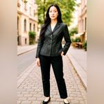 Merona  Women's Black Linen Blazer Size 10 Career Whimisigoth Trendy Casual Chic Photo 0