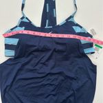 Nike Women's Navy and Light Blue Swim Top Size XL Photo 7