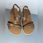 Ecco Women's Leather Felicia Sandal Wedge Cashmere/Bronze Size 41 EU/10-10.5 US Photo 2