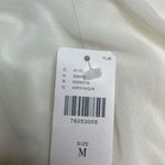 Anthropologie NWT mock neck mesh White Sleeveless Tank Top asymmetrical trim Med Photo 2