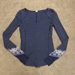 Free People  We the Free Thermal Bandana Cuff Pullover Long Sleeve Too Bohemian Photo 3