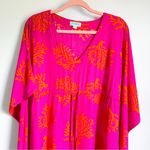 Escapada Pink Orange Tropical Coral Print Kimono beach swim cover Dress sz S/M Photo 1