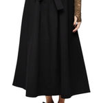 Disturbia Strega Tie Belt Midaxi Skirt in Black size 2 NWT Cotton Midi Maxi Photo 0