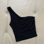 Garage Black One-Shoulder Ribbed Top Photo 0