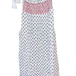 Old Navy White and Red Patterned boho blouse with tasseled shoulder tie - MEDIUM Photo 0