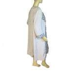 MIDNIGHT VELVET GRAY SHIFT DRESS WITH JACKET & FLORAL APPLIQUE ACCENTS (1X) Silver Photo 3