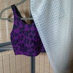 Savvi Geo Bra Animal Print on Purple and Black Cross Strapped Sports Bra Photo 2