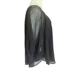Kenar black double layer sheer blouse 3/4 length wide sleeves women's size small Photo 2