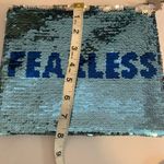 Disney  BLUE SEQUINS CLUTCH WITH “FEARLESS” WRITTEN ON IT…SNOWFLAKE ZIPPER PULL Photo 7