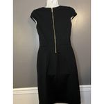 Michael Kors Michael Dress Womens XS Black Stud Neck Cap Sleeve Zip Back Sheath Photo 6