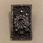 Enamel Pin Holds Tarot Style Sun, Moon & Sky | The Heavens Can Rest On Your Hat Black Photo 0