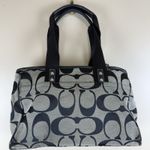 Coach Daisy Signature Tote Shoulder Bag Black Gray M Classic Style Photo 5