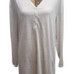 Jockey Womens Long Sleeve‎ Nightgown Blue Floral V Neck Sleepwear Pajama Dress White Size L Photo 0