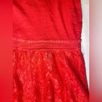 Torrid  Size 0 Pinkish-Orange V-Neck Babydoll Lace Blouse Photo 7