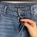American Eagle Outfitters Tomgirl Light Blue Distressed Rigid Denim Jeans sz 10 Photo 6