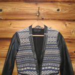 Sachin + Babi Black Leather Tweed Cropped Jacket Photo 2