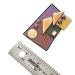 House Pins by Lucinda Mixed Media Moon & Houses Brooch Photo 5