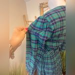 Lanz Originals Tartan Plaid Flannel Dress Size 10 VINTAGE 1980's Blue Photo 9