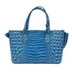 Brahmin Mini Asher Tote Satchel Bag Melbourne Cerulean Blue Croc Embossed Photo 3