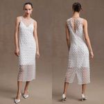 Anthropologie NWT Audrey Adele Pearl Overlay Sleeveless White Midi Dress 18 Plus Photo 1