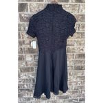 Vintage Black Dress Size 4 90s A Line Goth Lace Top Mock Neck NWT Night Way 80s Photo 3