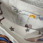 C&C California NEW Womens Large Linen Blend Midi Dress One Shoulder Seashell Photo 4