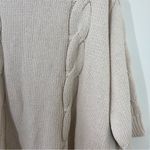 VICI  Cream Oversized Heavyweight Chunky Cable Knit Belted Cardigan Photo 12