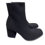 MIA ‎ Stretch Boots Size 7.5 Black Block Heel Ankle Booties Pull On Style NEW Photo 2