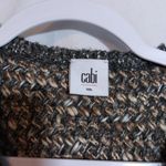 CAbi  Ritz Double Breasted Tweed Sweater Jacket Chunky Knit Brown Gray Size S Photo 4