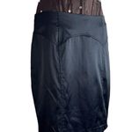 2B Bebe Satin Ruffle Bustle Pencil Mini Skirt Black Small Vintage Y2K Photo 6