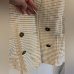 Anthropologie  Cartonnier Off White Cotton Double Breasted Blazer Size MP Cotton Photo 4