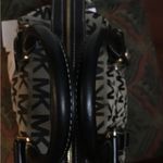 Michael Kors Brookville Black Signature Canvas/Leather Satchel Handbag Purse Photo 5