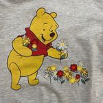 Disney Winnie the Pooh Sweatshirt XS | Floral Graphic Crewneck Gray Photo 7