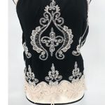 Ultra Pink  Womens Embroidered Crochet Lace Tank Top Black Size Medium Photo 2