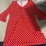 BODEN Scarlett Jersey Tunic Dress Red Pop Star 3/4 Sleeve US Size 12 Photo 7