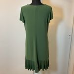 Nicole Miller 18. Solid Ruffle Short Sleeve Midi Green Dress Size Large Photo 4