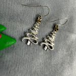 Christmas Tree Drop Earrings Set Of 2 Handmade Polymer Clay & Silver Photo 5