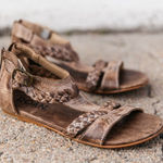 Roan By Bed Stu Sz 8 Posey Sandals Beige Leather Strap Shoes F990005 Womens Tan Photo 0